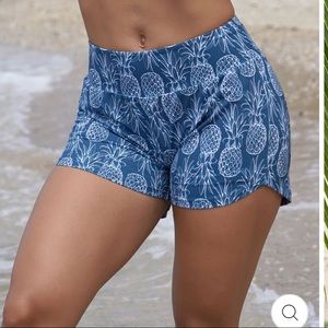 Ocean Blue Pineapple Shorts Love Fitness
